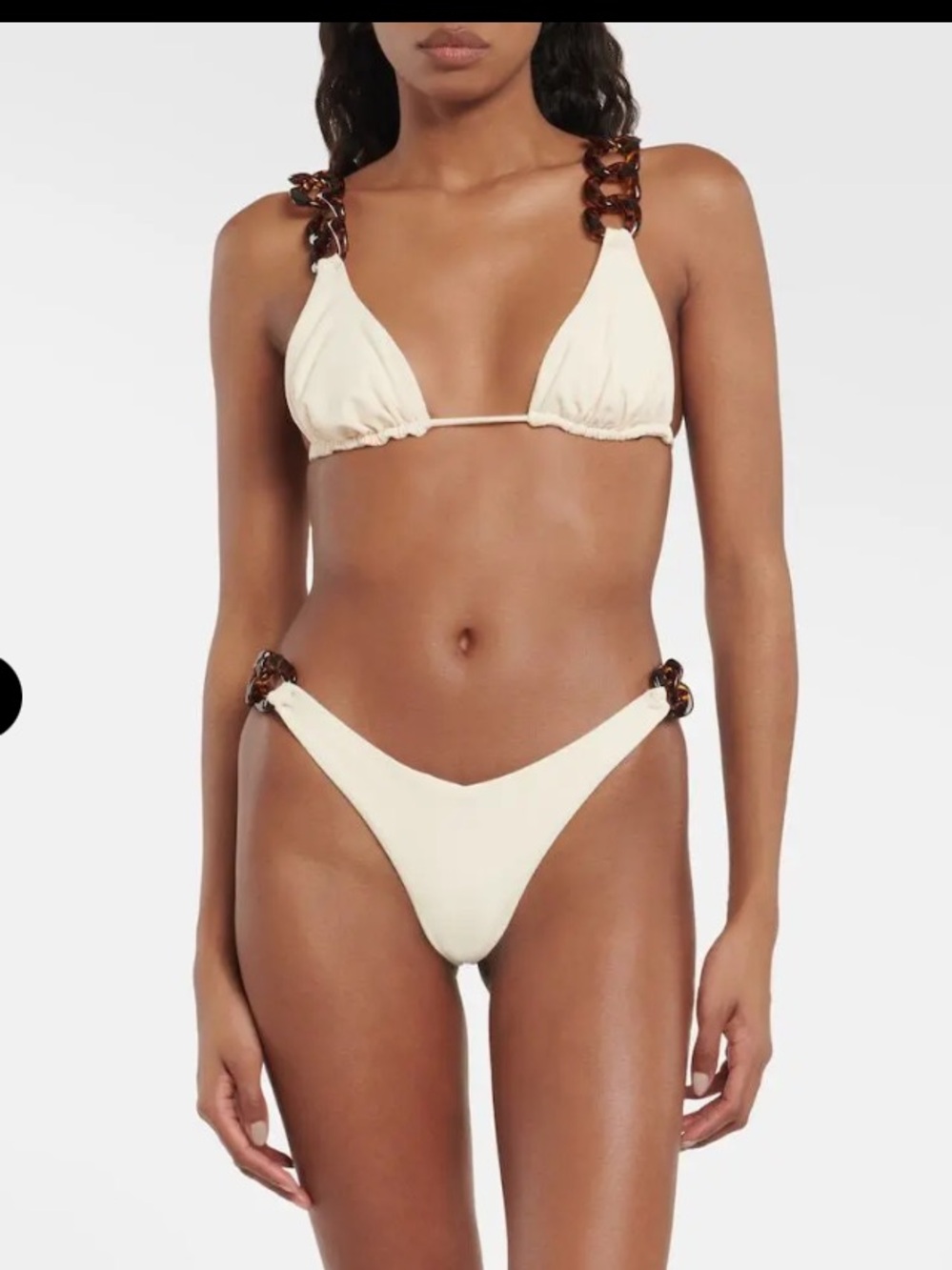 Same Swim Los Angeles Faux Cream Suede 90’s Tortoise Chain V Bottom S